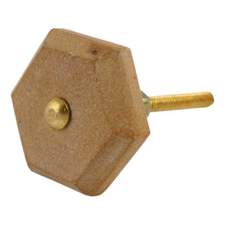 Brown Hexagon stone Cabinet knobs